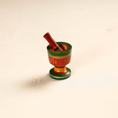 Handmade Lacquered Wooden Mortar & Pestle Set - Small 