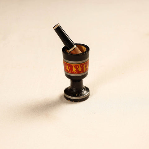  Handmade Lacquered Wooden Mortar & Pestle Set - Small 