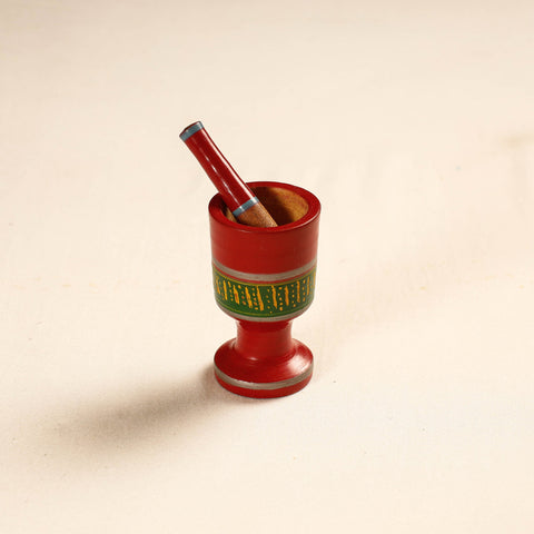  Handmade Lacquered Wooden Mortar & Pestle Set - Small 