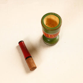  Handmade Lacquered Wooden Mortar & Pestle Set - Small 