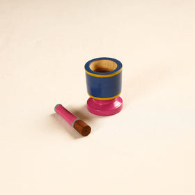  Handmade Lacquered Wooden Mortar & Pestle Set - Small 