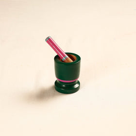  Handmade Lacquered Wooden Mortar & Pestle Set - Small 