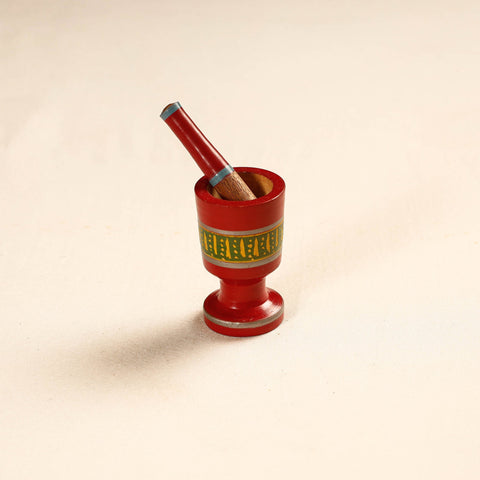  Handmade Lacquered Wooden Mortar & Pestle Set - Small 