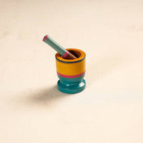  Handmade Lacquered Wooden Mortar & Pestle Set - Small 