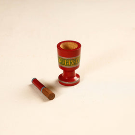  Handmade Lacquered Wooden Mortar & Pestle Set - Small 