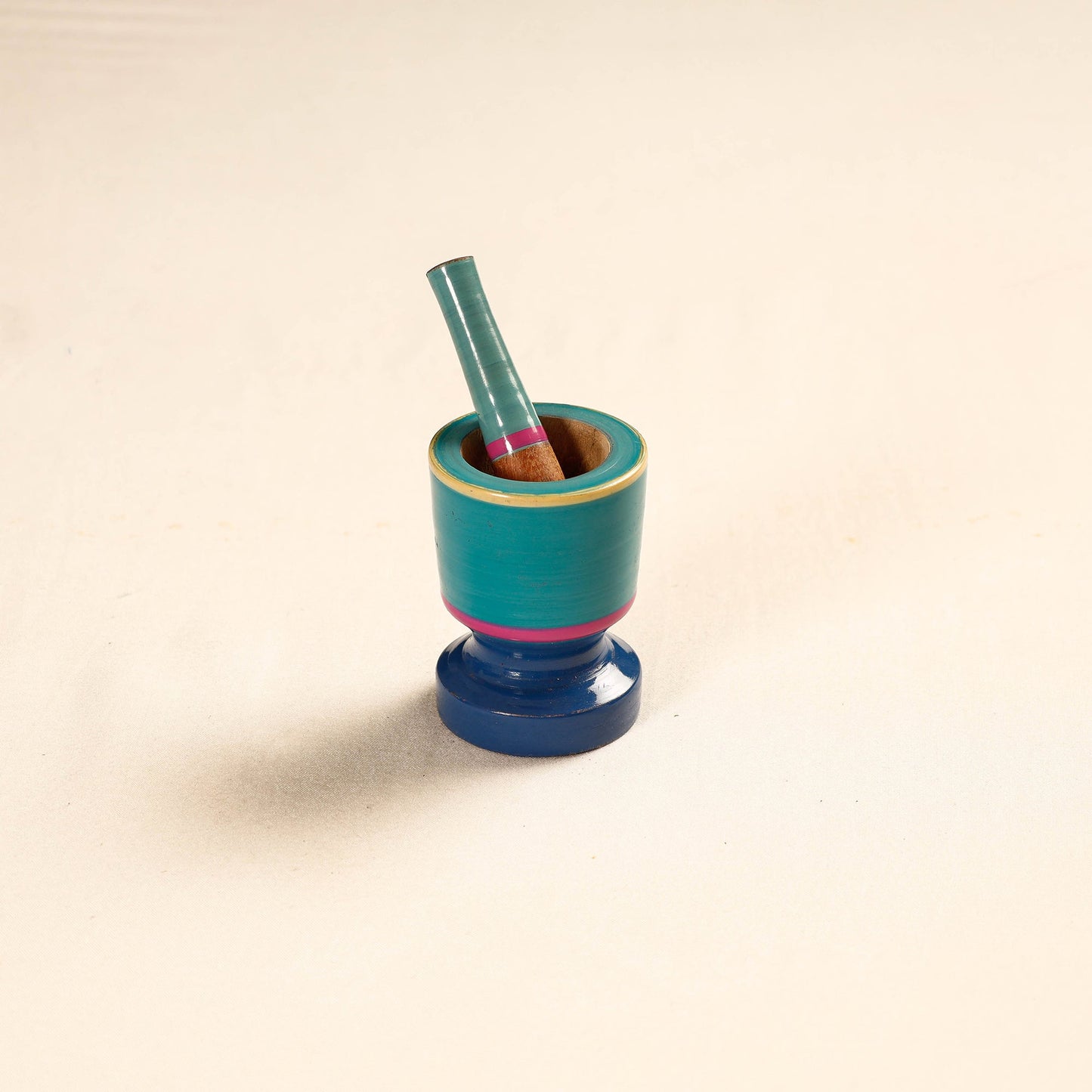  Handmade Lacquered Wooden Mortar & Pestle Set - Small 