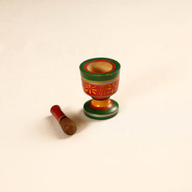  Handmade Lacquered Wooden Mortar & Pestle Set - Small 