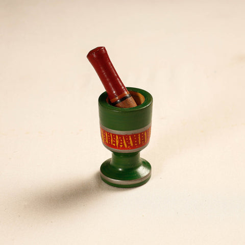  Handmade Lacquered Wooden Mortar & Pestle Set - Small 