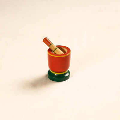  Handmade Lacquered Wooden Mortar & Pestle Set - Small 