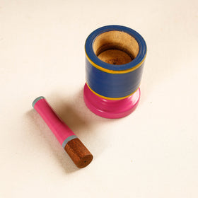  Handmade Lacquered Wooden Mortar & Pestle Set - Small 