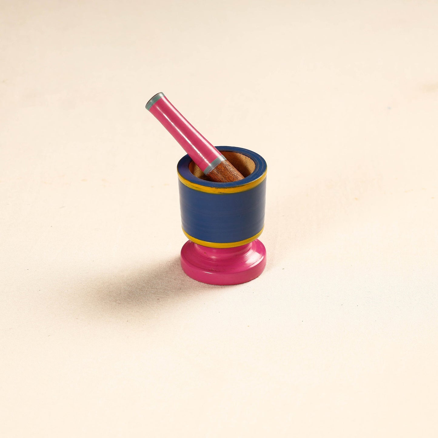  Handmade Lacquered Wooden Mortar & Pestle Set - Small 