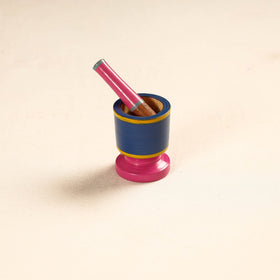  Handmade Lacquered Wooden Mortar & Pestle Set - Small 