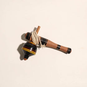  Handmade Lacquered Wooden Spinning Top - Lattu