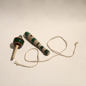  Handmade Lacquered Wooden Spinning Top - Lattu