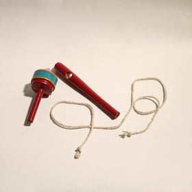  Handmade Lacquered Wooden Spinning Top - Lattu