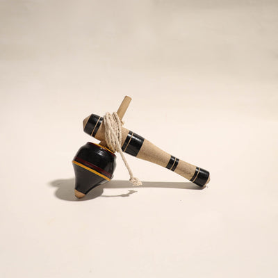  Handmade Lacquered Wooden Spinning Top - Lattu