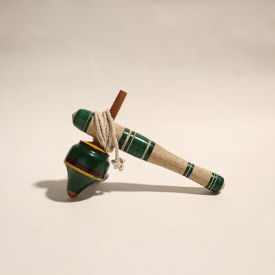  Handmade Lacquered Wooden Spinning Top - Lattu