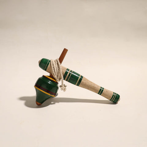  Handmade Lacquered Wooden Spinning Top - Lattu