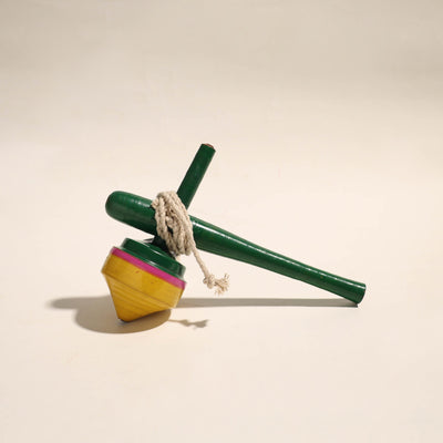  Handmade Lacquered Wooden Spinning Top - Lattu