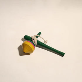  Handmade Lacquered Wooden Spinning Top - Lattu
