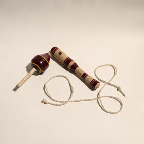  Handmade Lacquered Wooden Spinning Top - Lattu