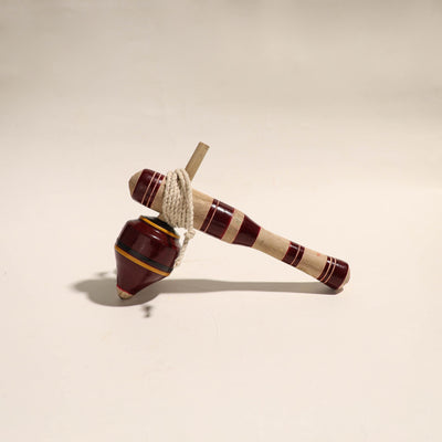  Handmade Lacquered Wooden Spinning Top - Lattu