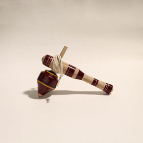  Handmade Lacquered Wooden Spinning Top - Lattu