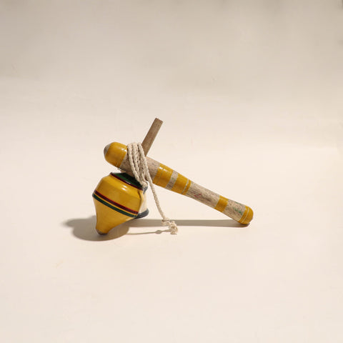  Handmade Lacquered Wooden Spinning Top - Lattu