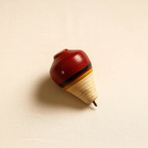  Handmade Lacquered Wooden Spinning Top - Lattu 