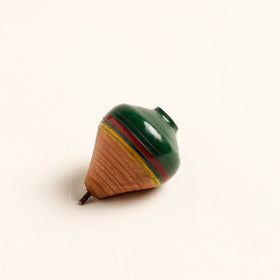  Handmade Lacquered Wooden Spinning Top - Lattu 