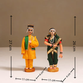 Handmade Maharashtrian Couple Traditional Dolls 14