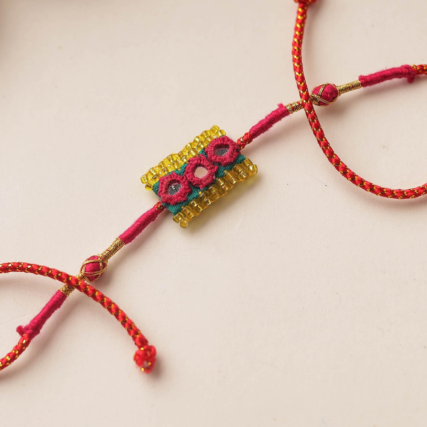  Handmade Mirror & Beadwork Rakhi 25 