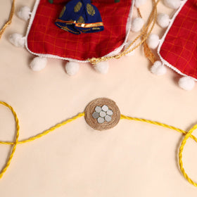  Handmade Mirror & Stone Work Jute Rakhi (Set of 2)