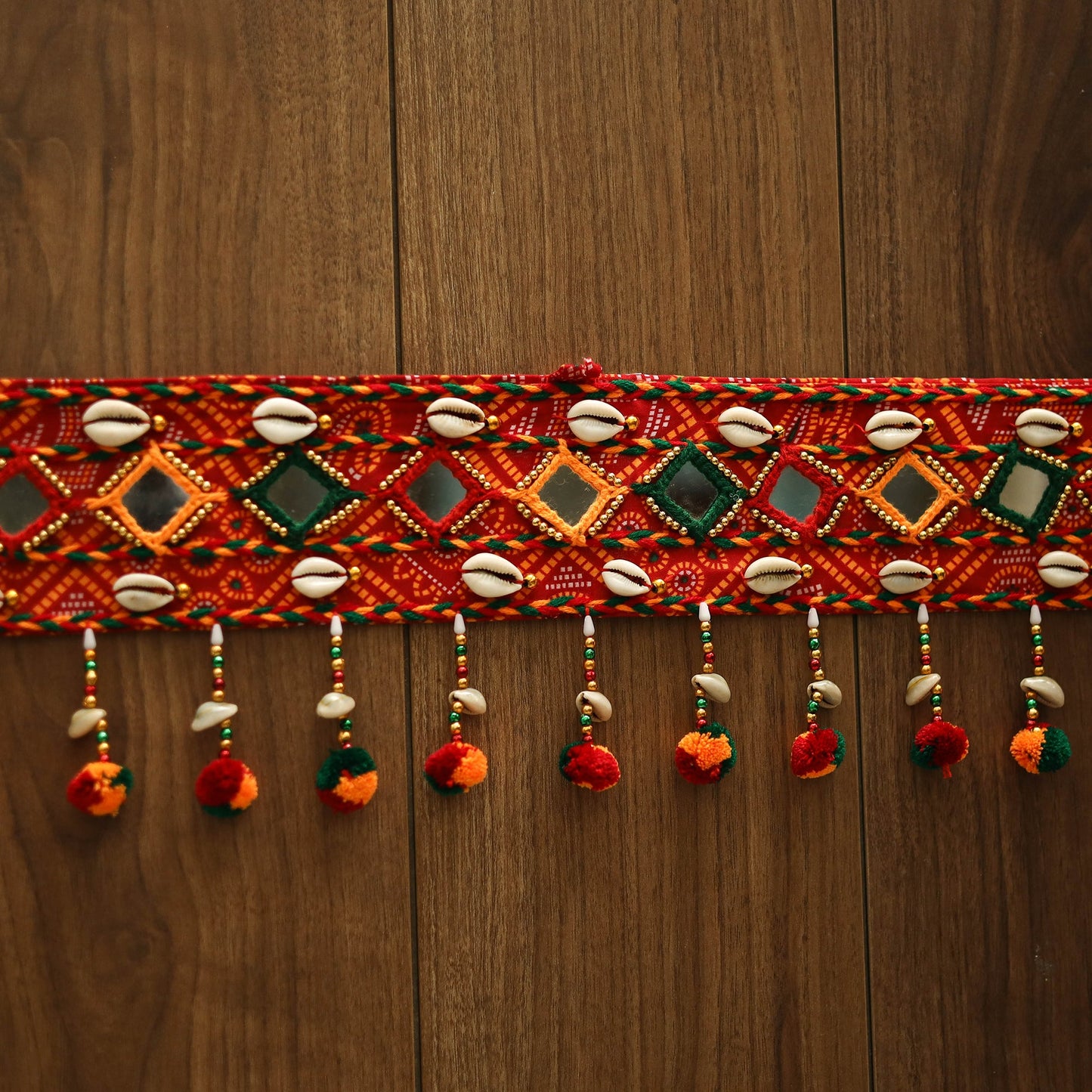 Handmade mirror work kutch embroidery toran 08 - handcrafted