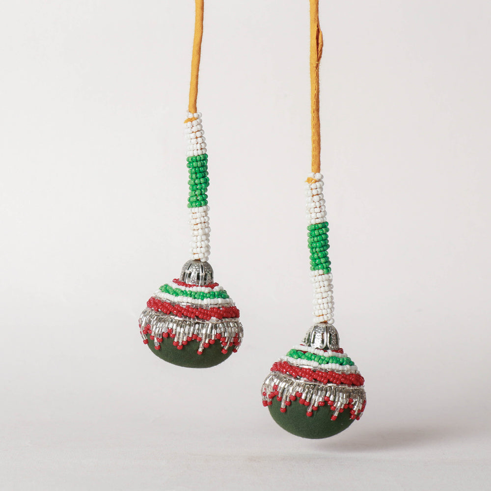  Handmade Multicolored Beadwork Latkan Tassels