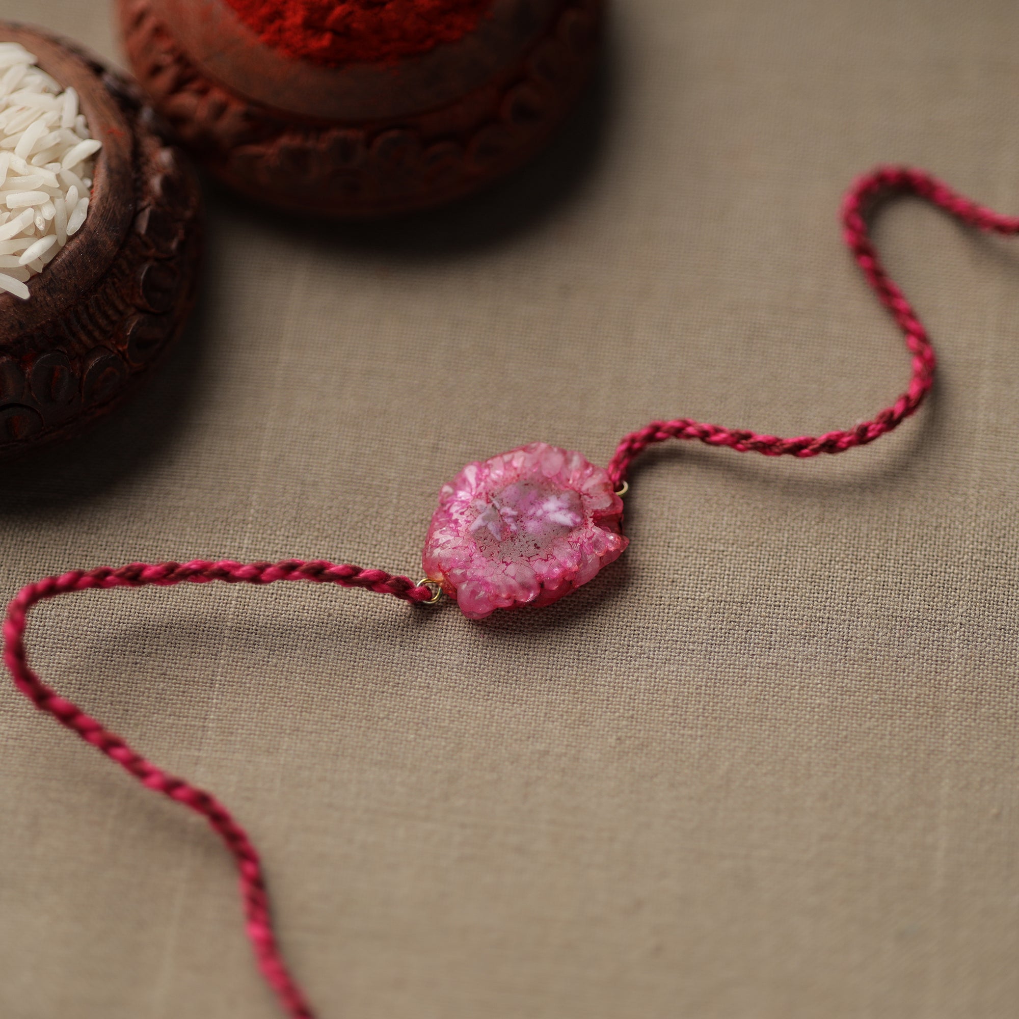 Handmade Natural Agate Stone Rakhi 01