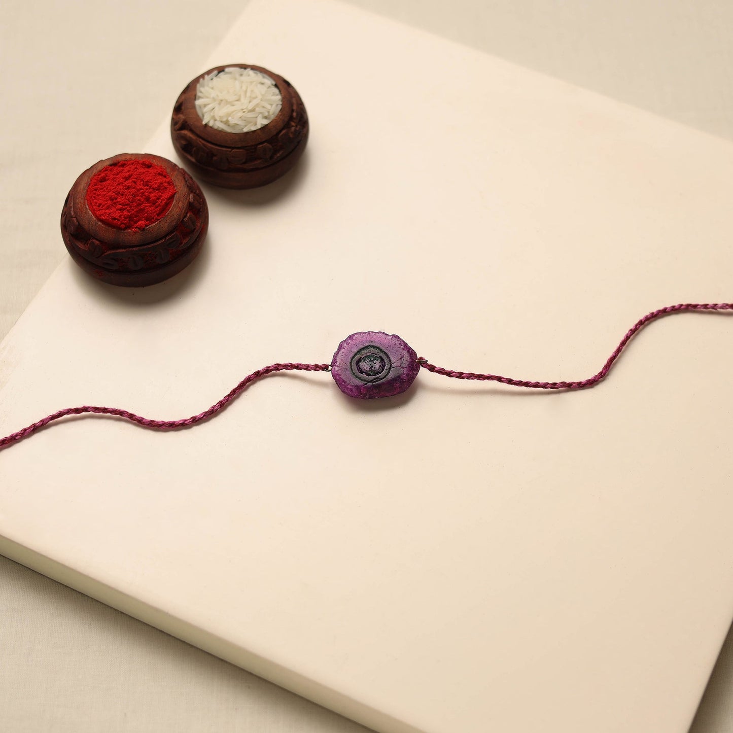 Handmade Natural Agate Stone Rakhi 