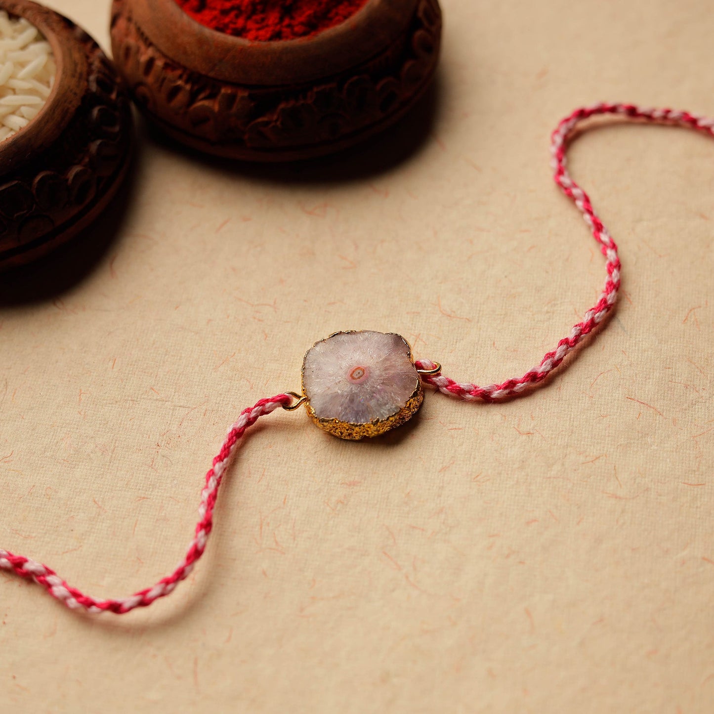  Handmade Natural Agate Stone Rakhi 19 