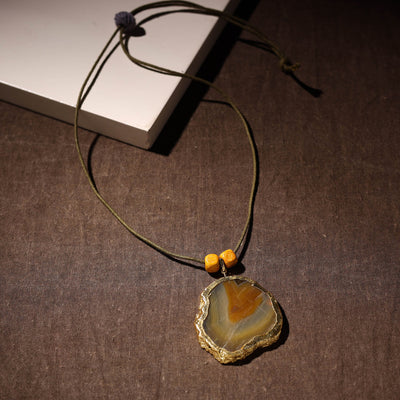  Handmade Natural Gemstone Bezel Pendent