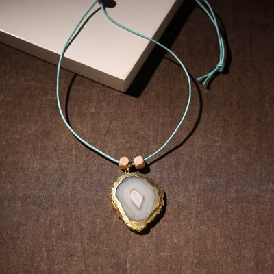  Handmade Natural Gemstone Bezel Pendent