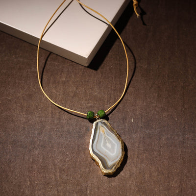  Handmade Natural Gemstone Bezel Pendent