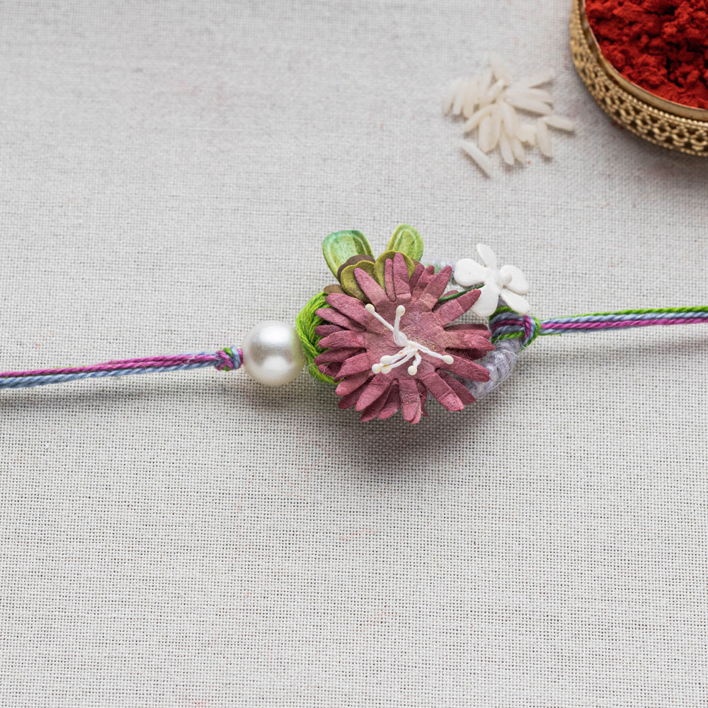  Handmade Paper Flower Rakhi with Applique Work Notebook l 