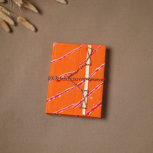 Handmade paper leheriya fabric cover notebook with thread