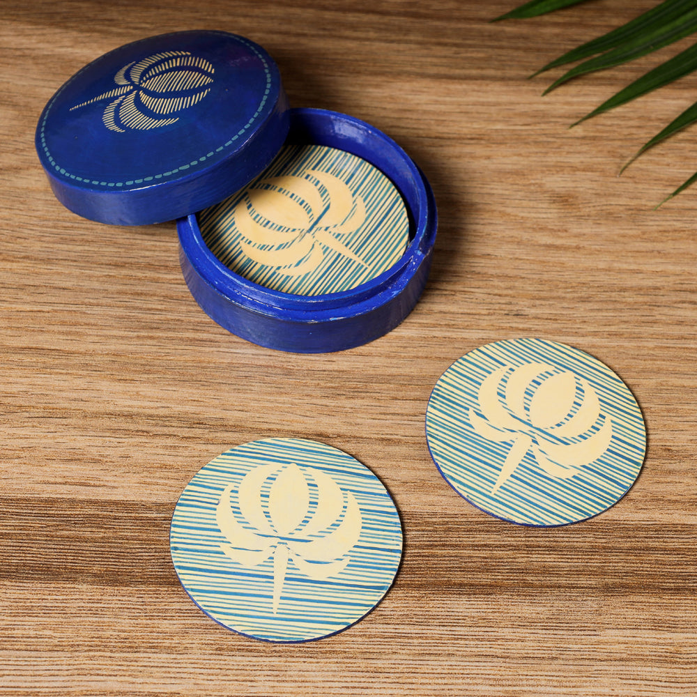  Handmade Papier Mache Coasters (Set of 6) 