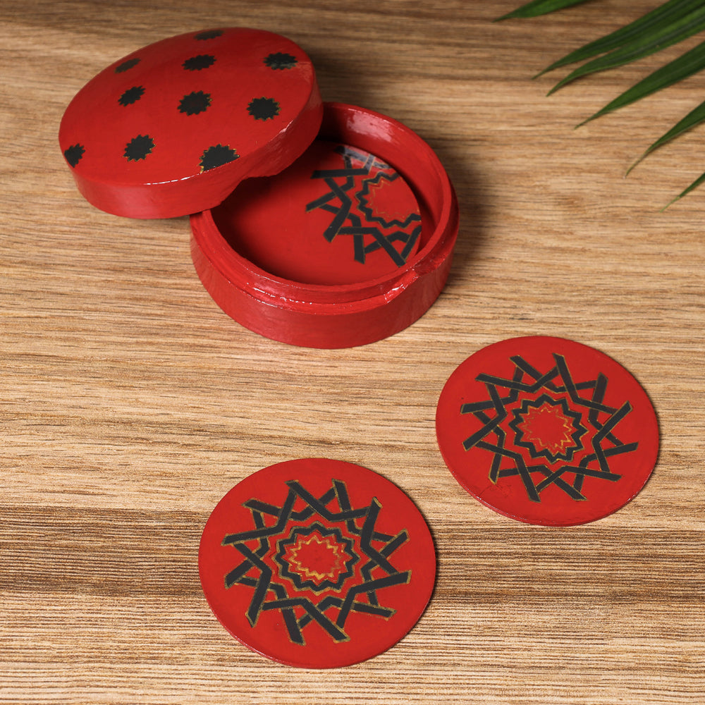  Handmade Papier Mache Coasters (Set of 6) 
