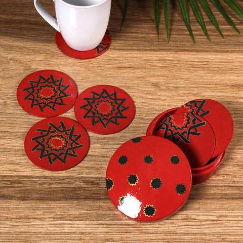  Handmade Papier Mache Coasters (Set of 6) 