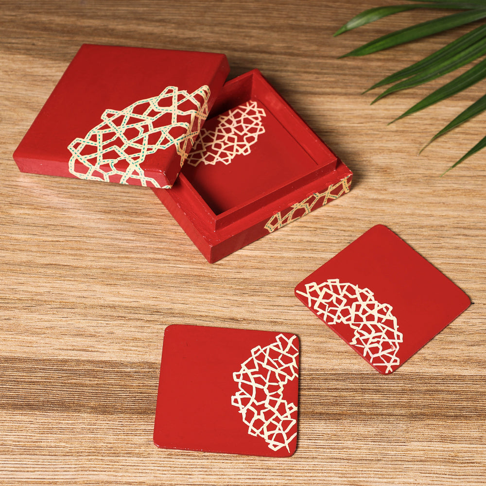  Handmade Papier Mache Coasters (Set of 6) 