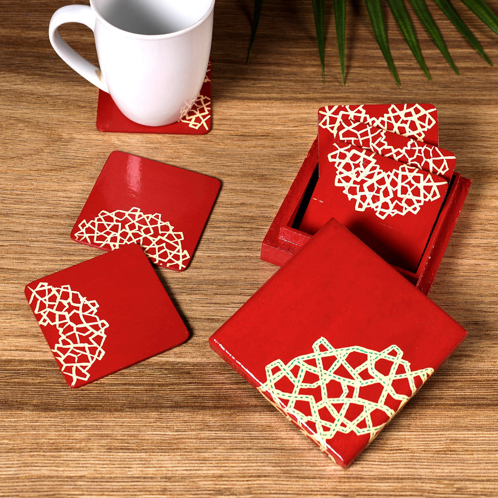  Handmade Papier Mache Coasters (Set of 6) 