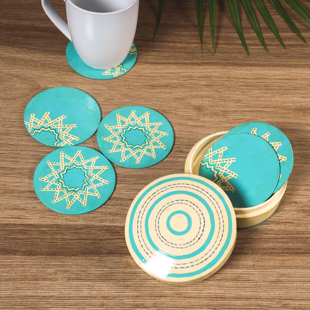 Handmade Papier Mache Coasters (Set of 6) 