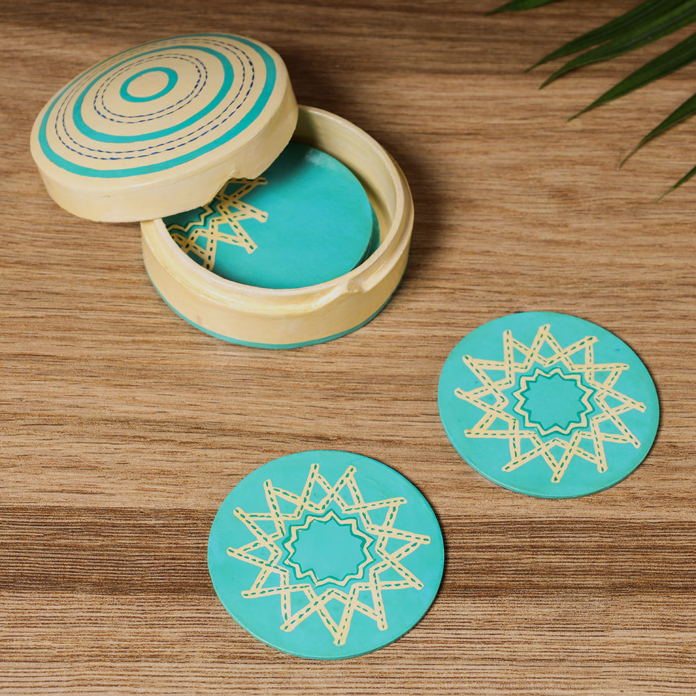  Handmade Papier Mache Coasters (Set of 6) 